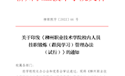 柳职院字〔2022〕66 号  关于印发《柳州职业技术学院校内人员挂职锻炼（跟岗学习）管理办法（试行）》的通知
